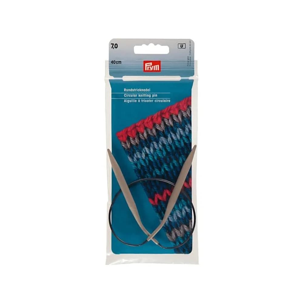 Prym Rundstricknadel Ø 7 mm x 40 cm, Alu, Grau, 1 Stück