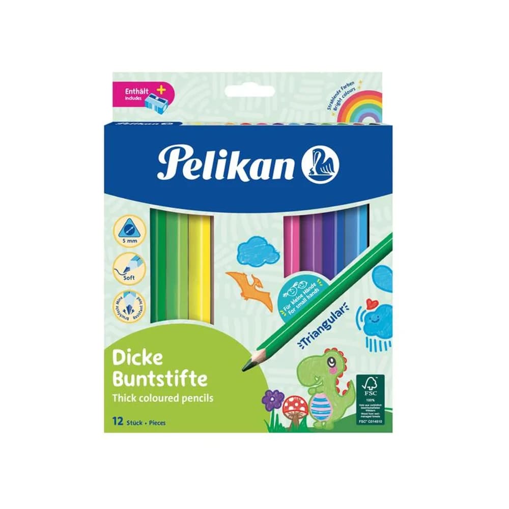 Pelikan Farbstifte Dick, 12-er Set, inkl. Spitzer