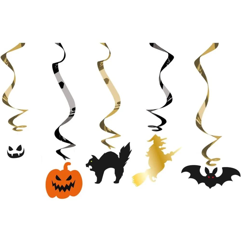 Folat Spiralgirlanden Halloween Booo! Papier, Folie, Mehrfarbig